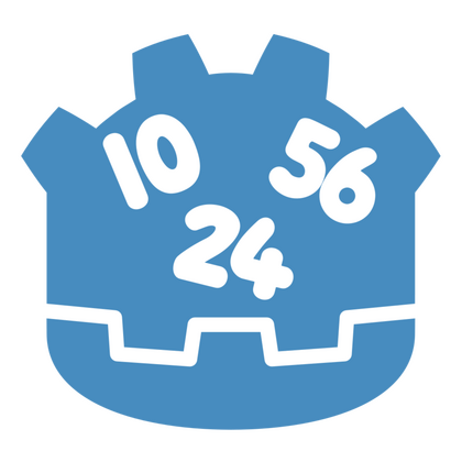 Logo for Minos Damage Numbers, featuring the Godot logo with some numbers scattered inside it